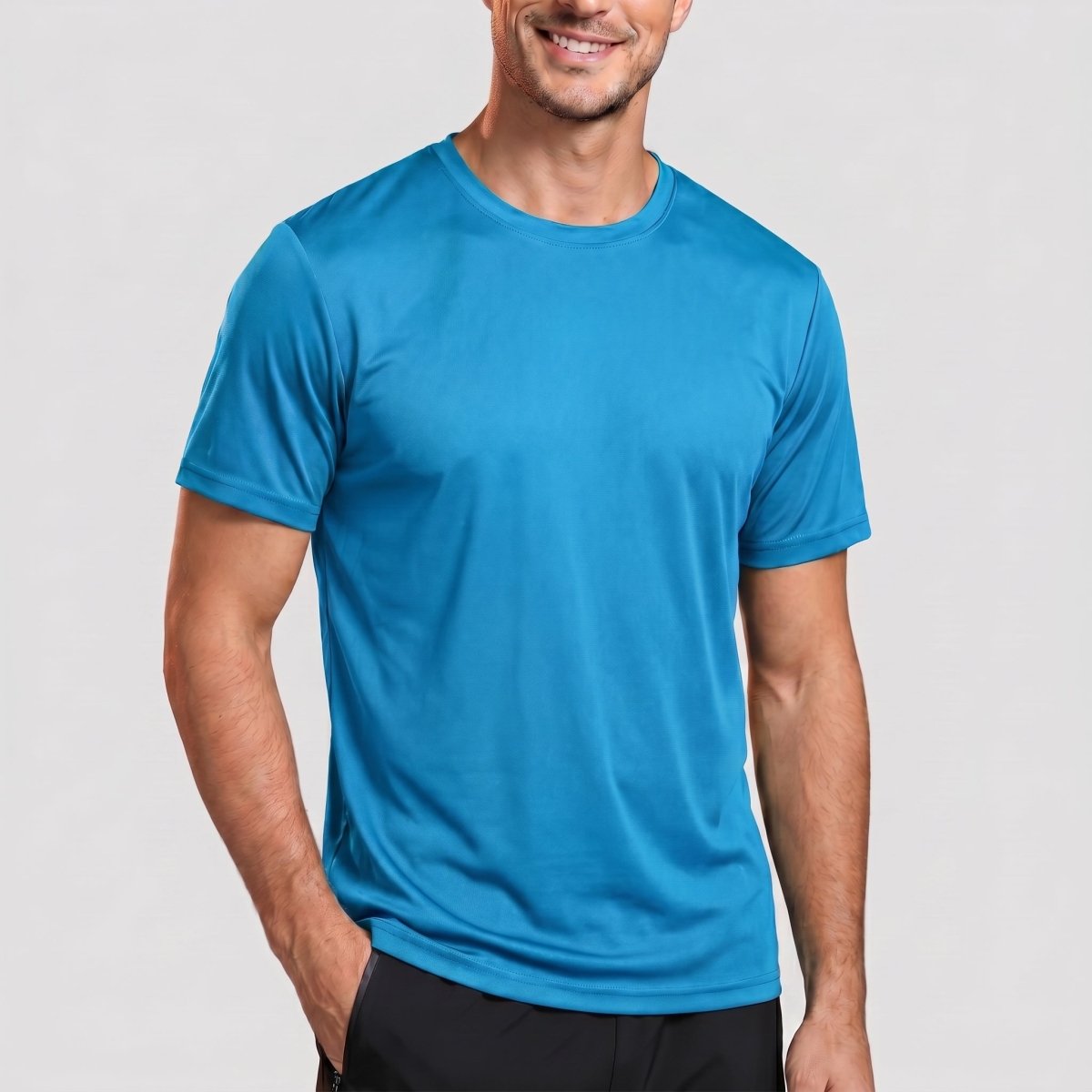 TACVASEN Blue Green Men's Quick - Dry Sun Protection Rash Guard T-Shirts