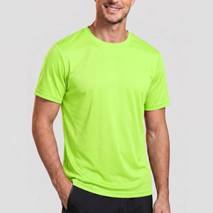 TACVASEN Fluorescent Green Men's Quick - Dry Sun Protection Rash Guard T-Shirts
