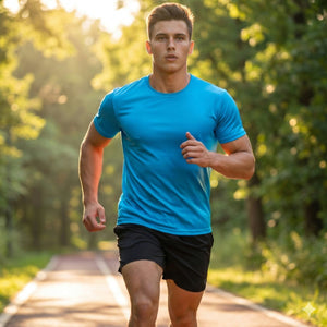 TACVASEN Blue Green Men's Quick - Dry Sun Protection Rash Guard T-Shirts