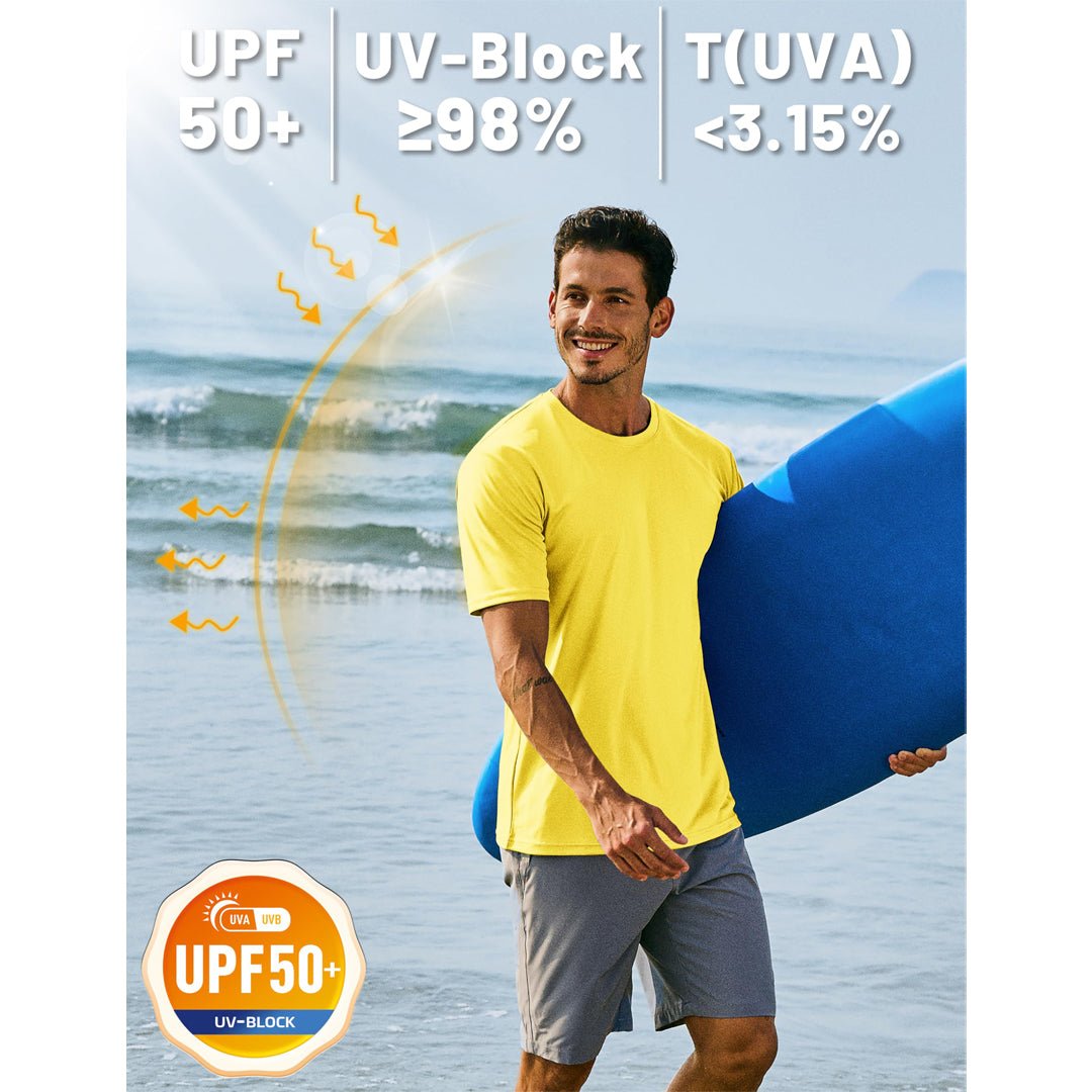 TACVASEN Azure Men's Quick - Dry Sun Protection Rash Guard T-Shirts