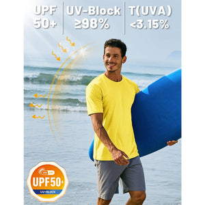 TACVASEN Azure Men's Quick - Dry Sun Protection Rash Guard T-Shirts