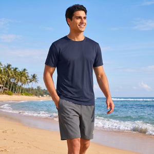 TACVASEN Navy Men's Quick - Dry Sun Protection Rash Guard T-Shirts