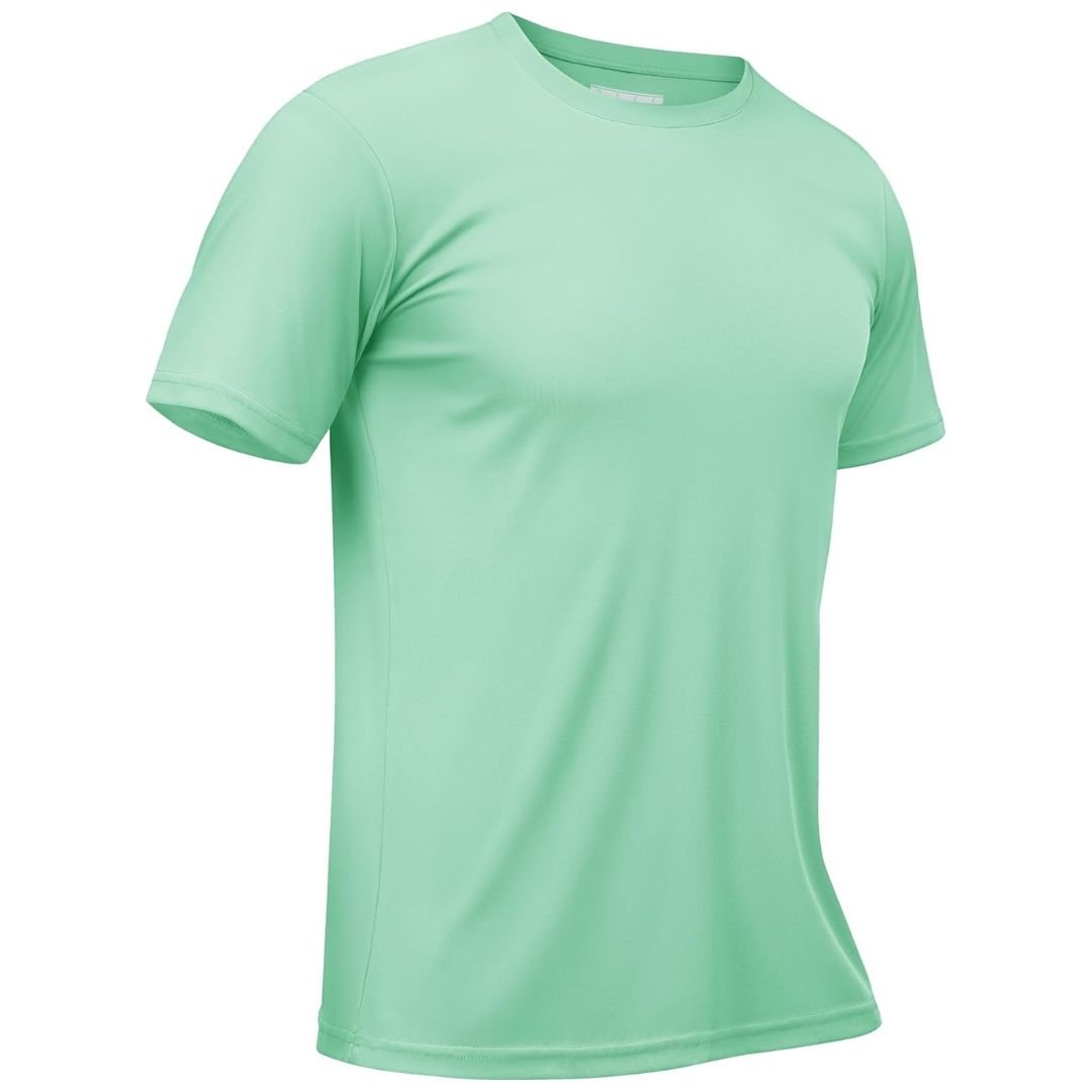 TACVASEN Mint Green Men's Quick - Dry Sun Protection Rash Guard T-Shirts
