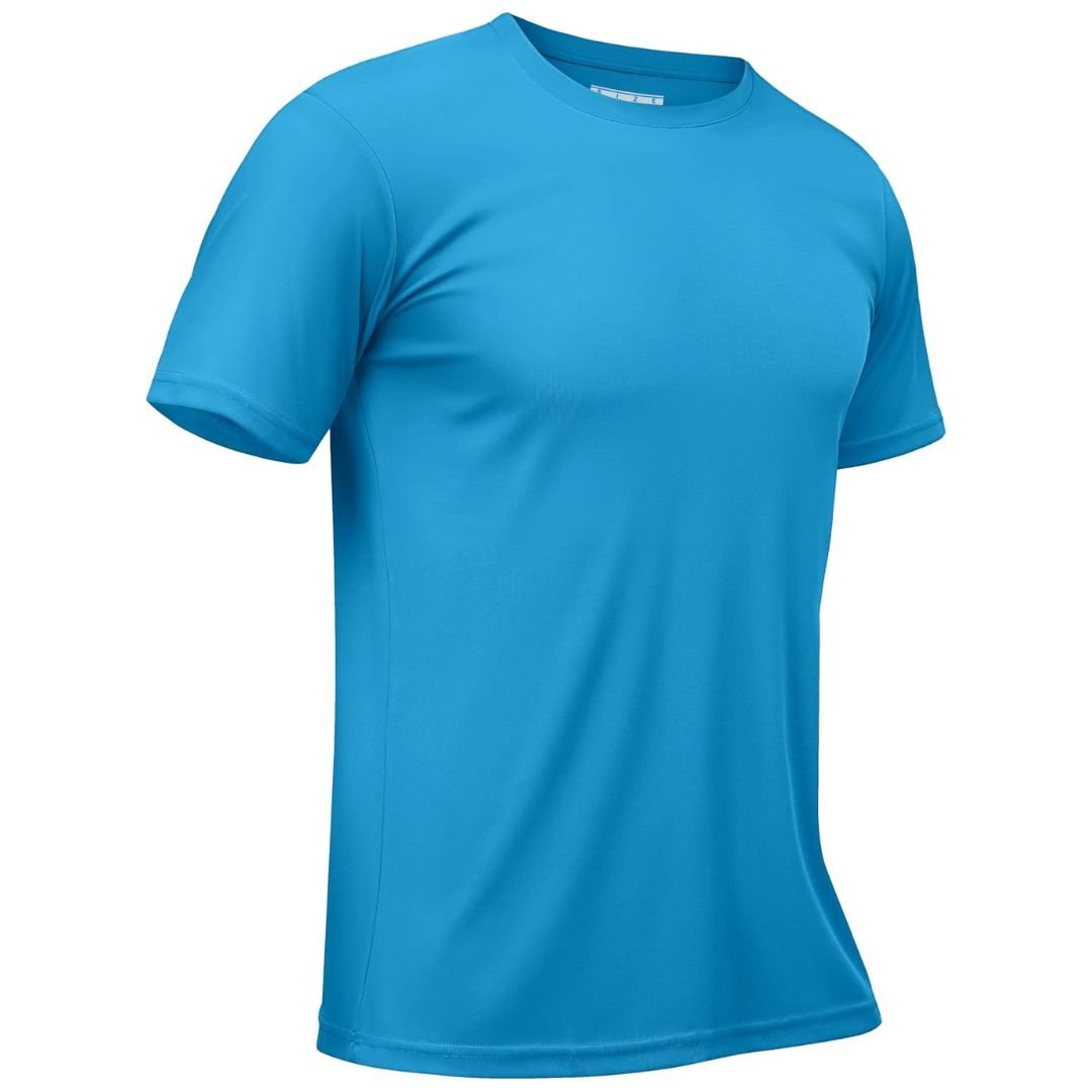 TACVASEN Blue Green Men's Quick - Dry Sun Protection Rash Guard T-Shirts