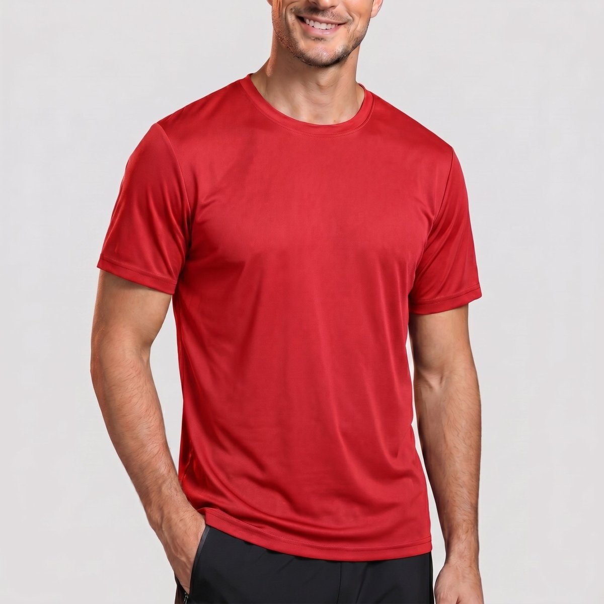 TACVASEN Tomato Red Men's Quick - Dry Sun Protection Rash Guard T-Shirts