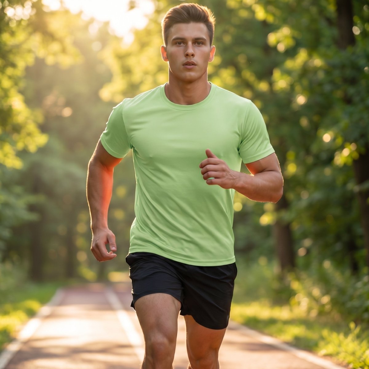TACVASEN Light Green Men's Quick - Dry Sun Protection Rash Guard T-Shirts