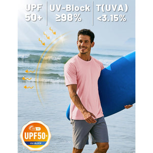 TACVASEN Azure Men's Quick - Dry Sun Protection Rash Guard T-Shirts