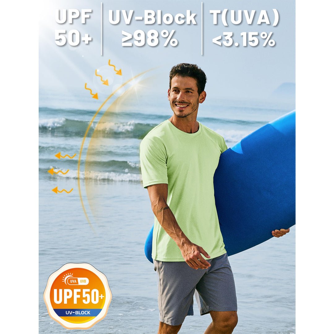 TACVASEN Azure Men's Quick - Dry Sun Protection Rash Guard T-Shirts