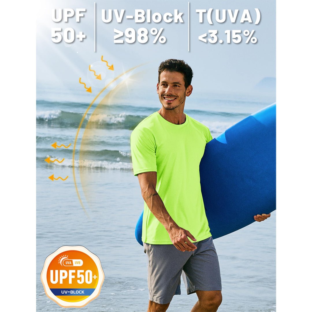 TACVASEN Azure Men's Quick - Dry Sun Protection Rash Guard T-Shirts