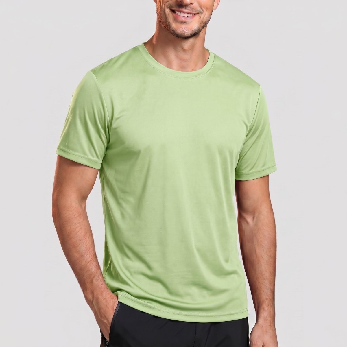 TACVASEN Light Green Men's Quick - Dry Sun Protection Rash Guard T-Shirts
