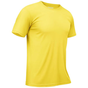 TACVASEN Yellow Men's Quick - Dry Sun Protection Rash Guard T-Shirts