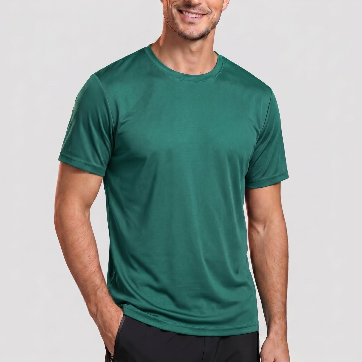 TACVASEN Emerald Green Men's Quick - Dry Sun Protection Rash Guard T-Shirts