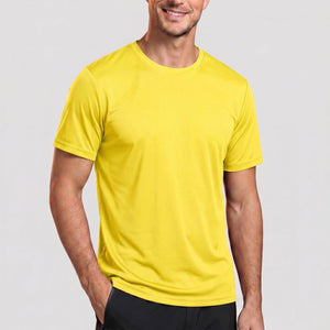 TACVASEN Yellow Men's Quick - Dry Sun Protection Rash Guard T-Shirts