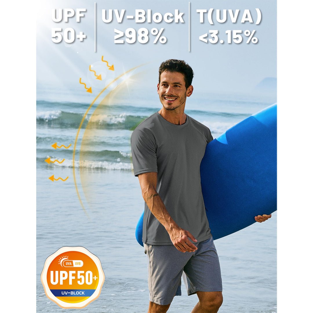 TACVASEN Azure Men's Quick - Dry Sun Protection Rash Guard T-Shirts