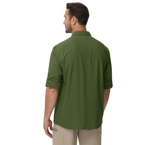 TACVASEN Army Green Quick Dry Tactical Shirts UV Protection Hiking Shirt