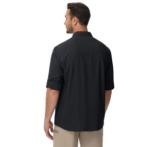 TACVASEN Blue Grey Quick Dry Tactical Shirts UV Protection Hiking Shirt