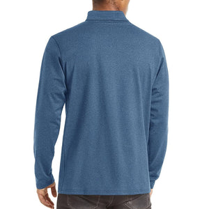 TACVASEN Blue Grey Men's Quarter Zip Thermal Fleece Lined Pullover Sweatshirt