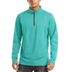 TACVASEN Light Green Men's Quarter Zip Thermal Fleece Lined Pullover Sweatshirt