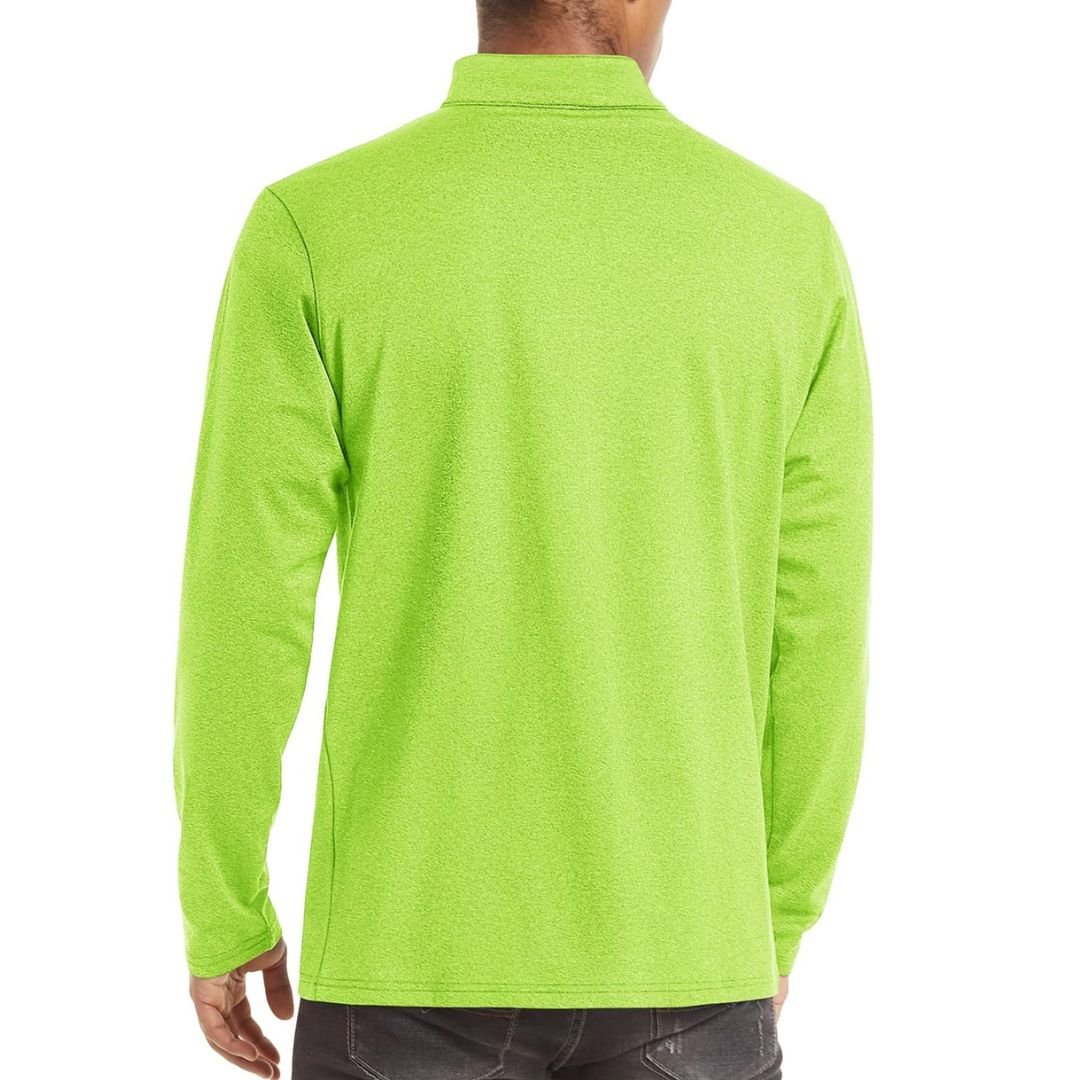 TACVASEN Green Men's Quarter Zip Thermal Fleece Lined Pullover Sweatshirt