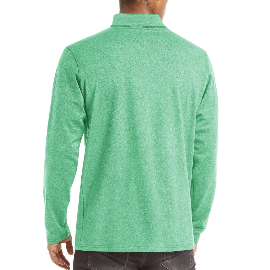 TACVASEN Mint Green Men's Quarter Zip Thermal Fleece Lined Pullover Sweatshirt