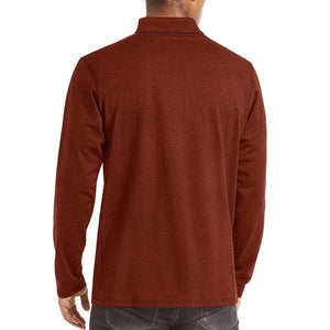 TACVASEN Dark Orange Men's Quarter Zip Thermal Fleece Lined Pullover Sweatshirt