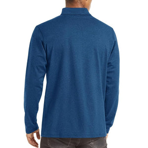 TACVASEN Medium Blue Men's Quarter Zip Thermal Fleece Lined Pullover Sweatshirt