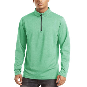 TACVASEN Mint Green Men's Quarter Zip Thermal Fleece Lined Pullover Sweatshirt
