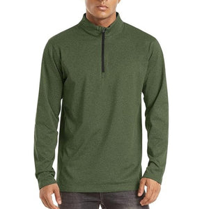 TACVASEN Army Green Men's Quarter Zip Thermal Fleece Lined Pullover Sweatshirt