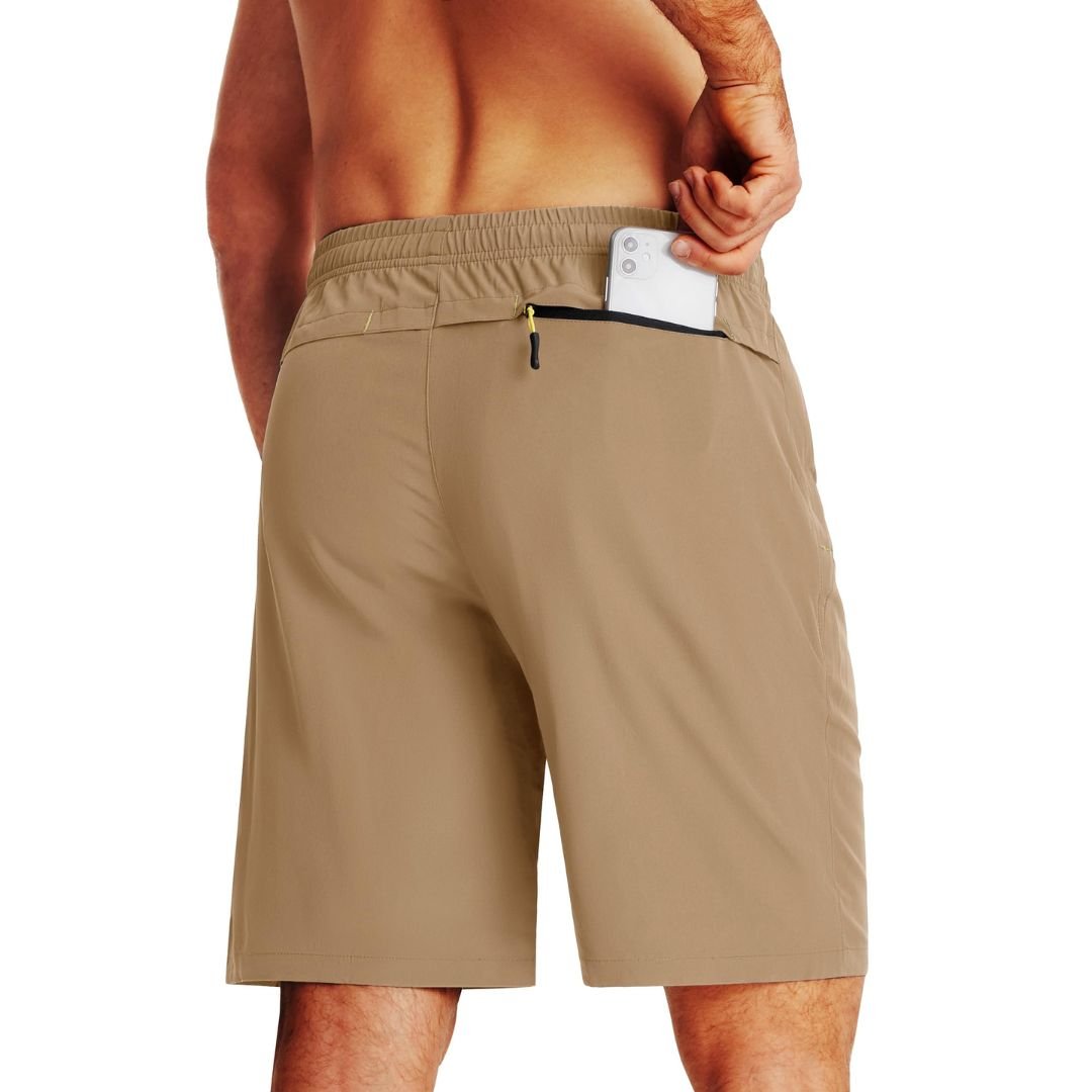 TACVASEN Black Men's Quick Dry Lightweight Water Resistant Running Shorts