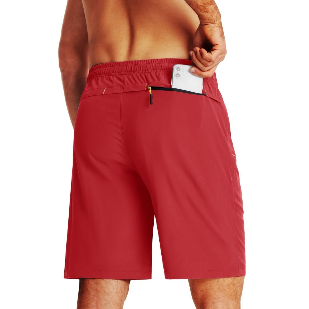 TACVASEN Black Men's Quick Dry Lightweight Water Resistant Running Shorts