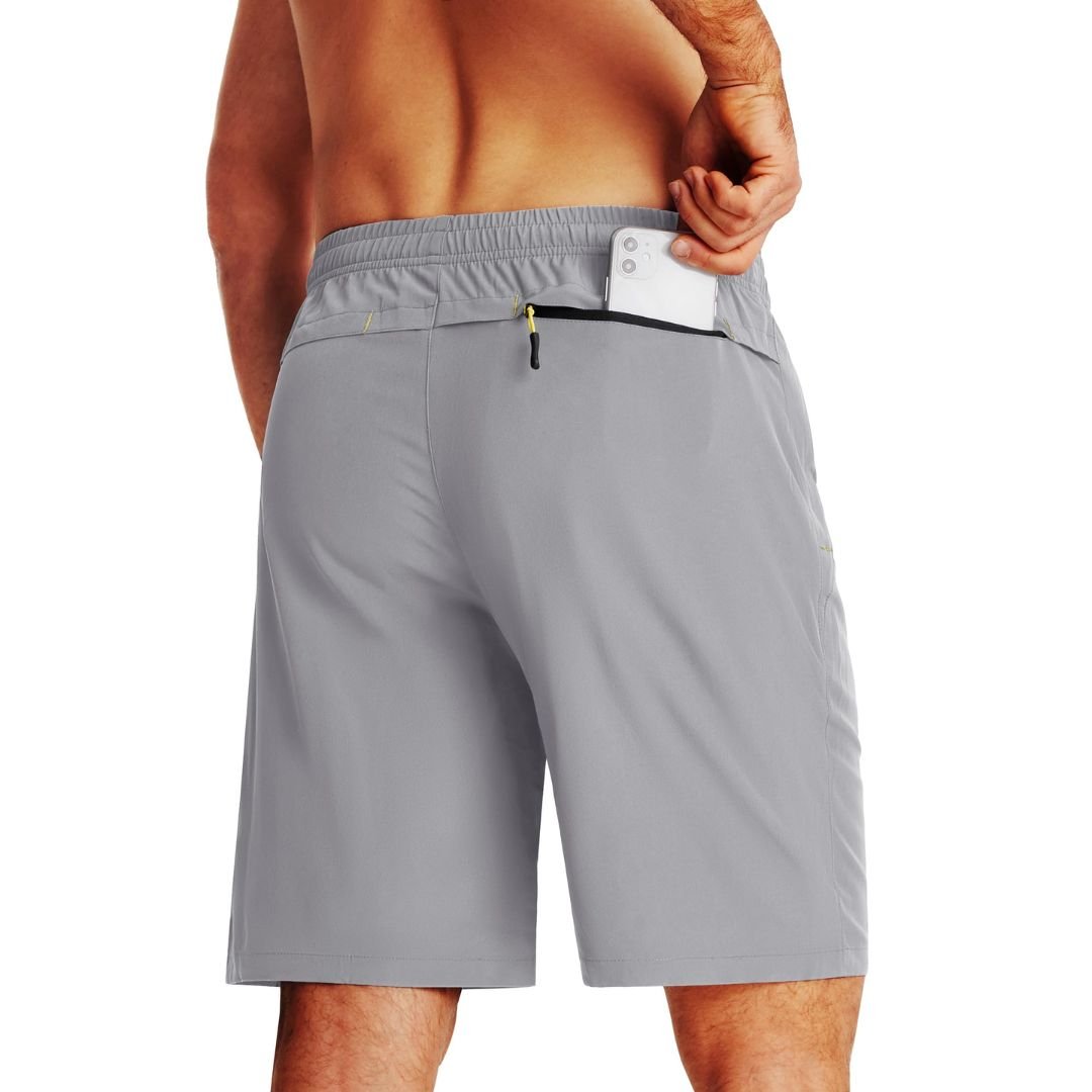 TACVASEN Black Men's Quick Dry Lightweight Water Resistant Running Shorts