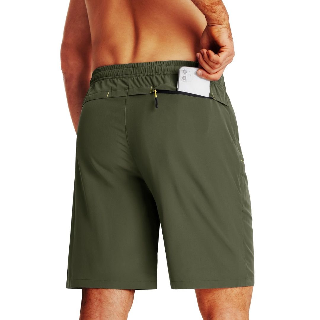TACVASEN Black Men's Quick Dry Lightweight Water Resistant Running Shorts