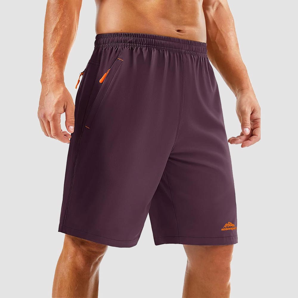 TACVASEN Purple Red Men's Running Workout Shorts Quick Dry with Pockets