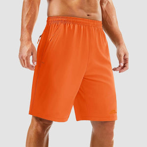 TACVASEN Orange Men's Running Workout Shorts Quick Dry with Pockets