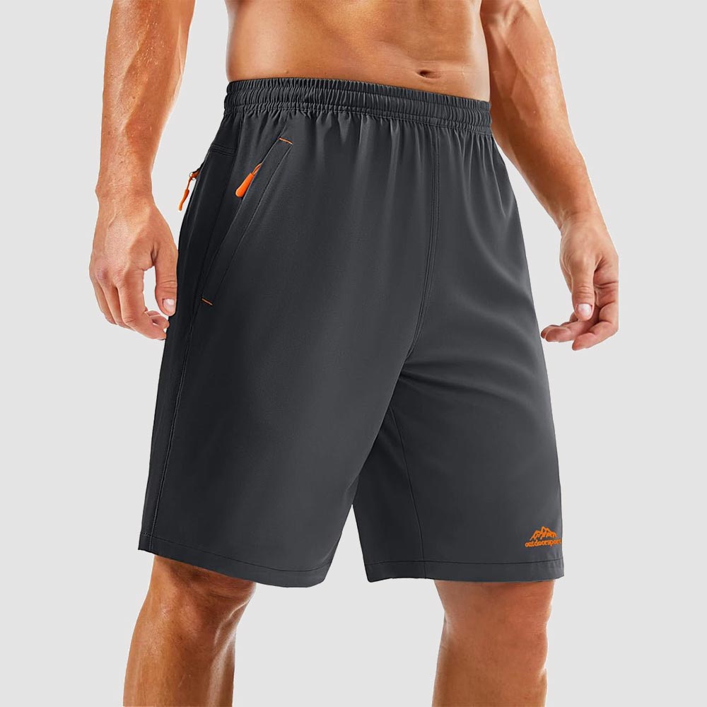 TACVASEN Dark Grey Men's Running Workout Shorts Quick Dry with Pockets