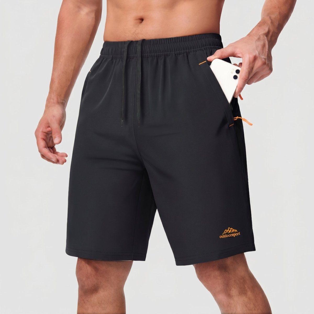TACVASEN Black Men's Running Workout Shorts Quick Dry with Pockets