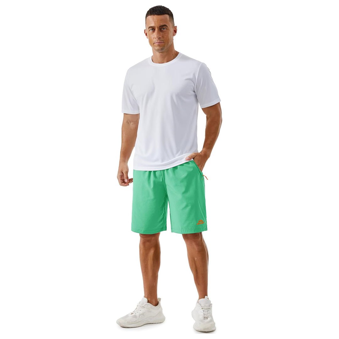 TACVASEN Mint Green Men's Running Workout Shorts Quick Dry with Pockets