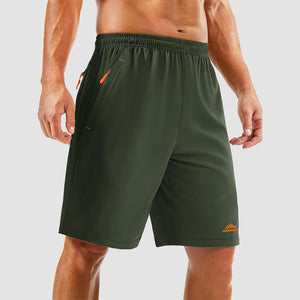 TACVASEN Army Green Men's Running Workout Shorts Quick Dry with Pockets