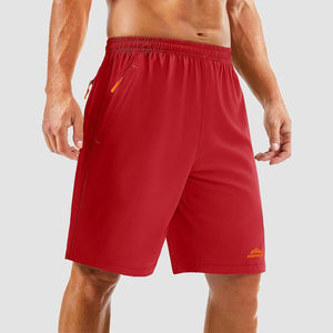 TACVASEN Tomato Red Men's Running Workout Shorts Quick Dry with Pockets