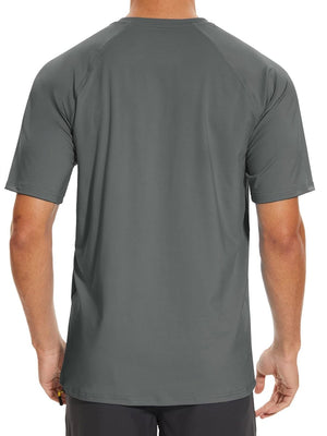 TACVASEN Dark Grey Men's Short Sleeve UPF 50+ Sun Protection Shirts