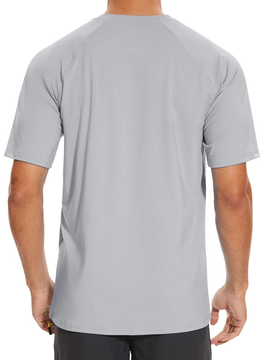 TACVASEN Light Grey Men's Short Sleeve UPF 50+ Sun Protection Shirts
