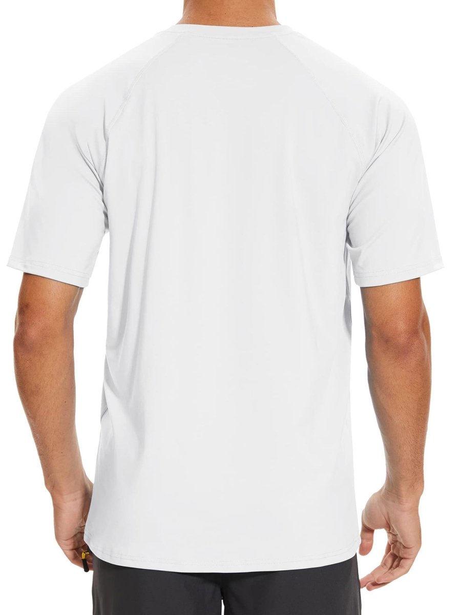 TACVASEN White Men's Short Sleeve UPF 50+ Sun Protection Shirts