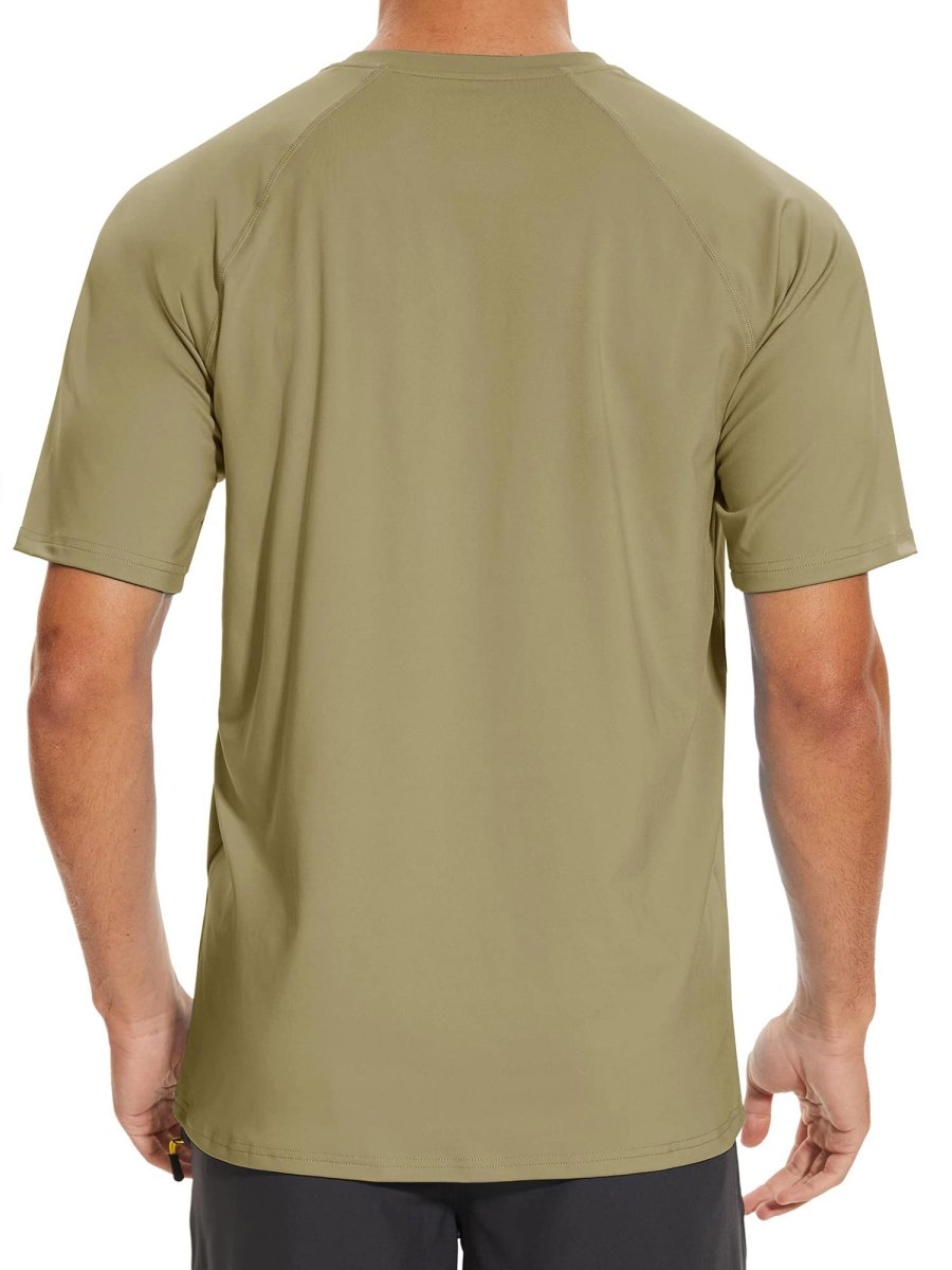TACVASEN Dull Cyan Men's Short Sleeve UPF 50+ Sun Protection Shirts