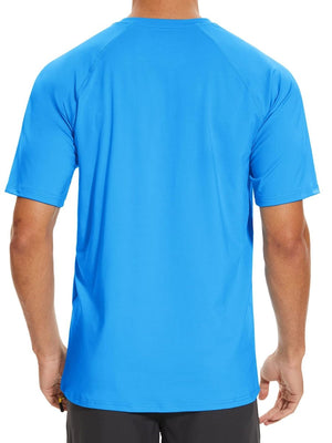 TACVASEN Azure Men's Short Sleeve UPF 50+ Sun Protection Shirts
