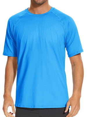 TACVASEN Azure Men's Short Sleeve UPF 50+ Sun Protection Shirts