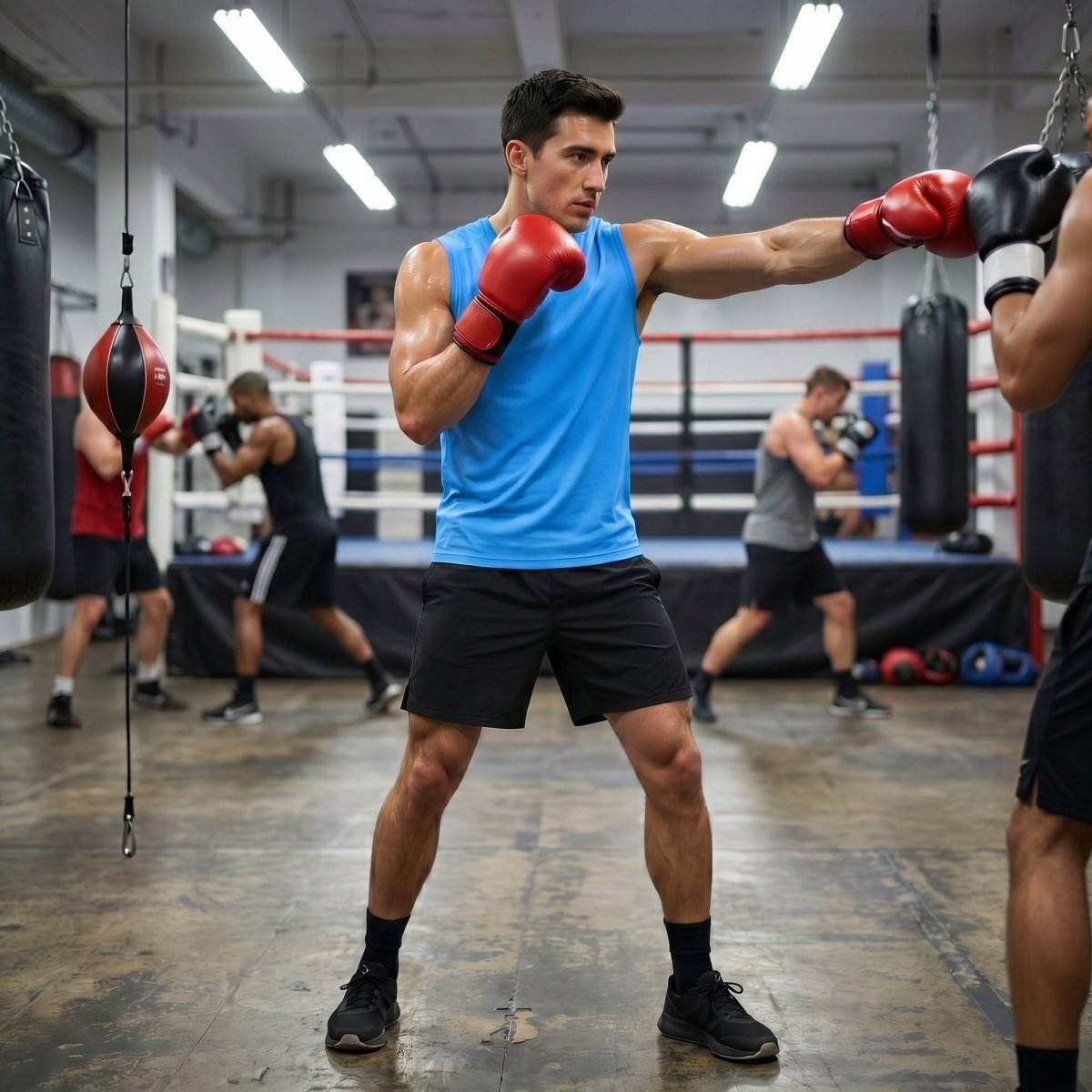 TACVASEN Azure Men's Sleeveless Shirt Quick Dry UPF 50+ Gym Tank Top