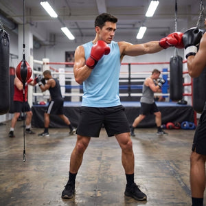 TACVASEN Light Lake Blue Men's Sleeveless Shirt Quick Dry UPF 50+ Gym Tank Top