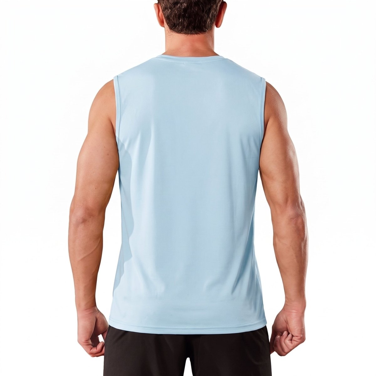 TACVASEN Light Lake Blue Men's Sleeveless Shirt Quick Dry UPF 50+ Gym Tank Top