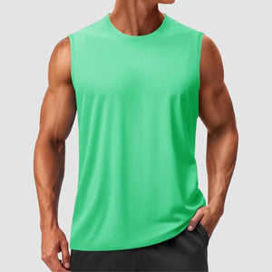 TACVASEN Mint Green Men's Sleeveless Shirt Quick Dry UPF 50+ Gym Tank Top