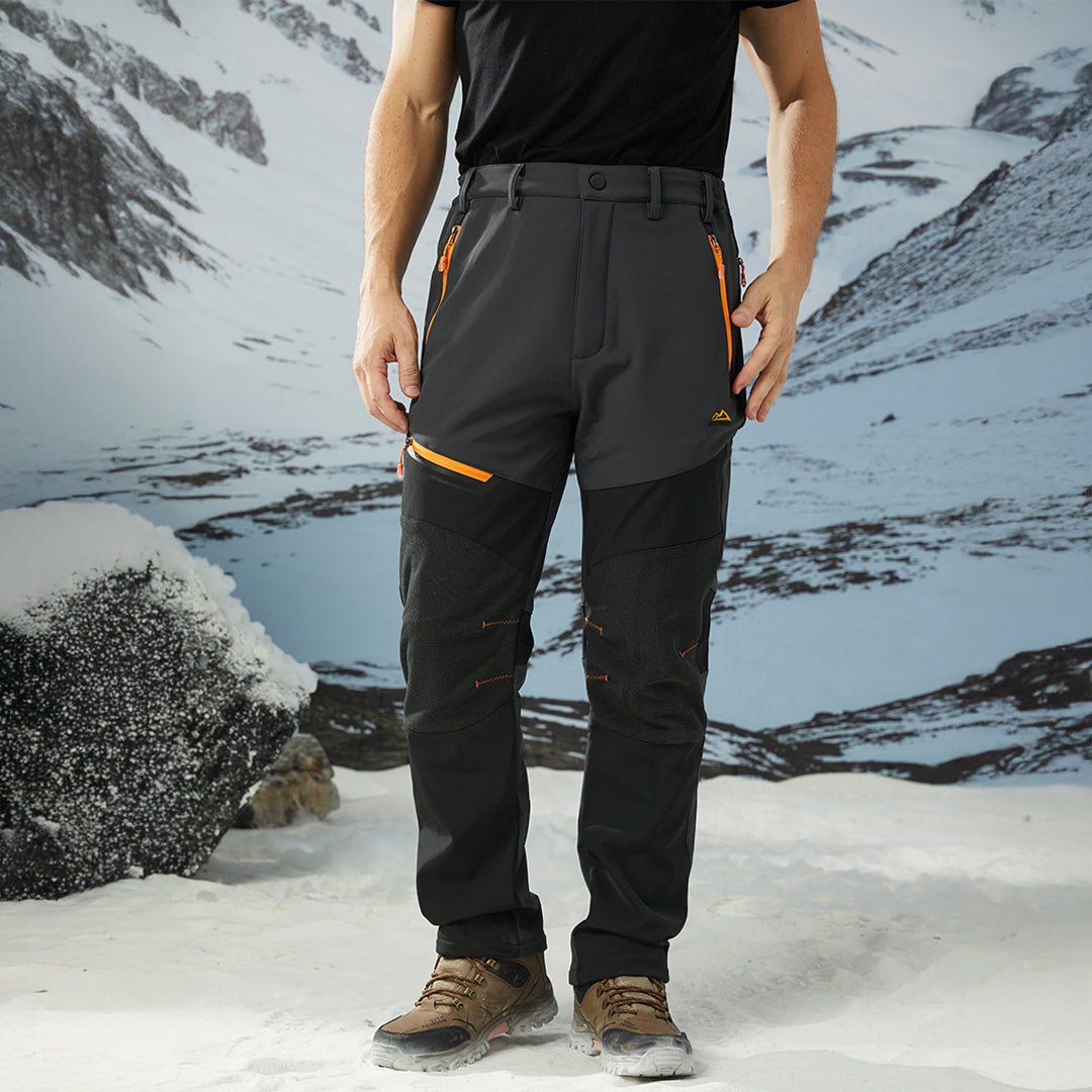TACVASEN Grey Black Men's Snow Hiking Water - Resistant Ski Fleece Lined Pants